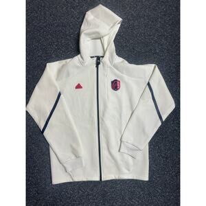 Large Adidas St Louis City SC Mens White Anthem Medium Weight Jacket